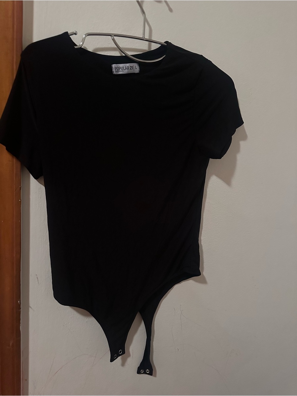 Marshalls Black Short-Sleeve Snap Bodysuit